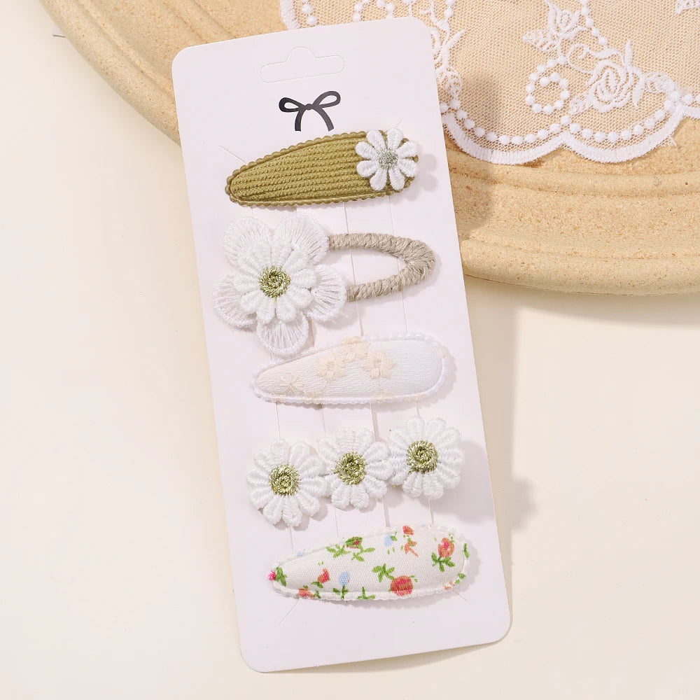 5Pcs BB Clips Set Toddler Baby Girls Hair Clips Children Barrettes Ins Sweet Daisy Hair Accessories