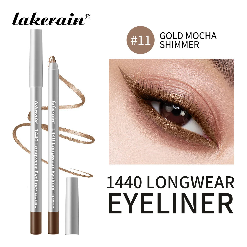 Lakerain Longwear Eyeliner 24h Long-lasting Wear Waterproof Smudge-proof Smooth Precise Application Smokey Eyeliner 12 Color