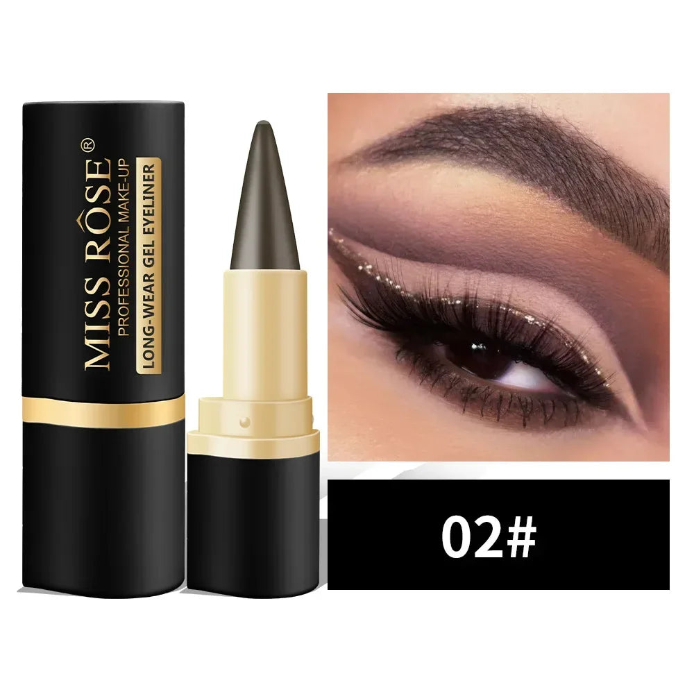 Miss Rose Black Long-Lasting Eye liner Pen Makeup 24-Hour Waterproof Gel Eye Shadow Eyeliner Pencil Kajal Eye Shimmer Cosmetics