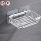 Quality Wall Mounted Soap Dish Self-adhesive Drill Free Metal Soap Holder Hollow Type Aluminum Soap Storage Rack Bathroom
