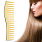 For Travel Use No Handle Wide Tooth Comb Large Size Gold Color Detangling Comb Plastic Professional Paddle Hair Comb Home Use