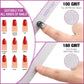 50Pcs/Lot Grey Sandpaper Nail File 100/180 Double Sided Buffer Block Polisher Pedicure Manicure Nail Art Files Nails Accesorios