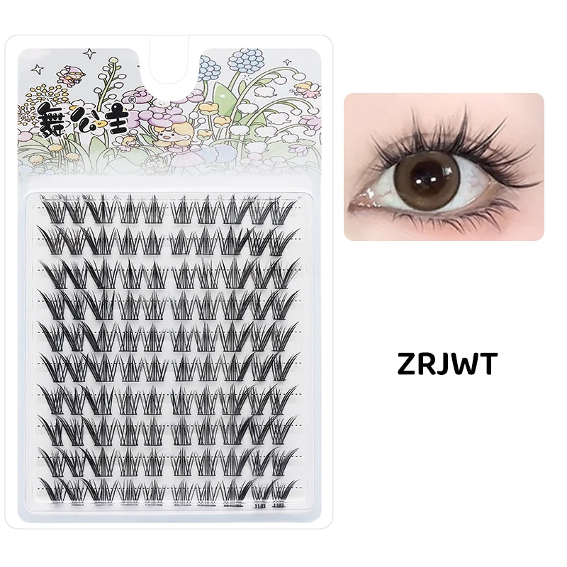 DINGSEN 10 rows Individual Eyelashes Wholesale 10-12mm Cluster Lashes Natural Anime False Kake Eyelashes Extension Makeup