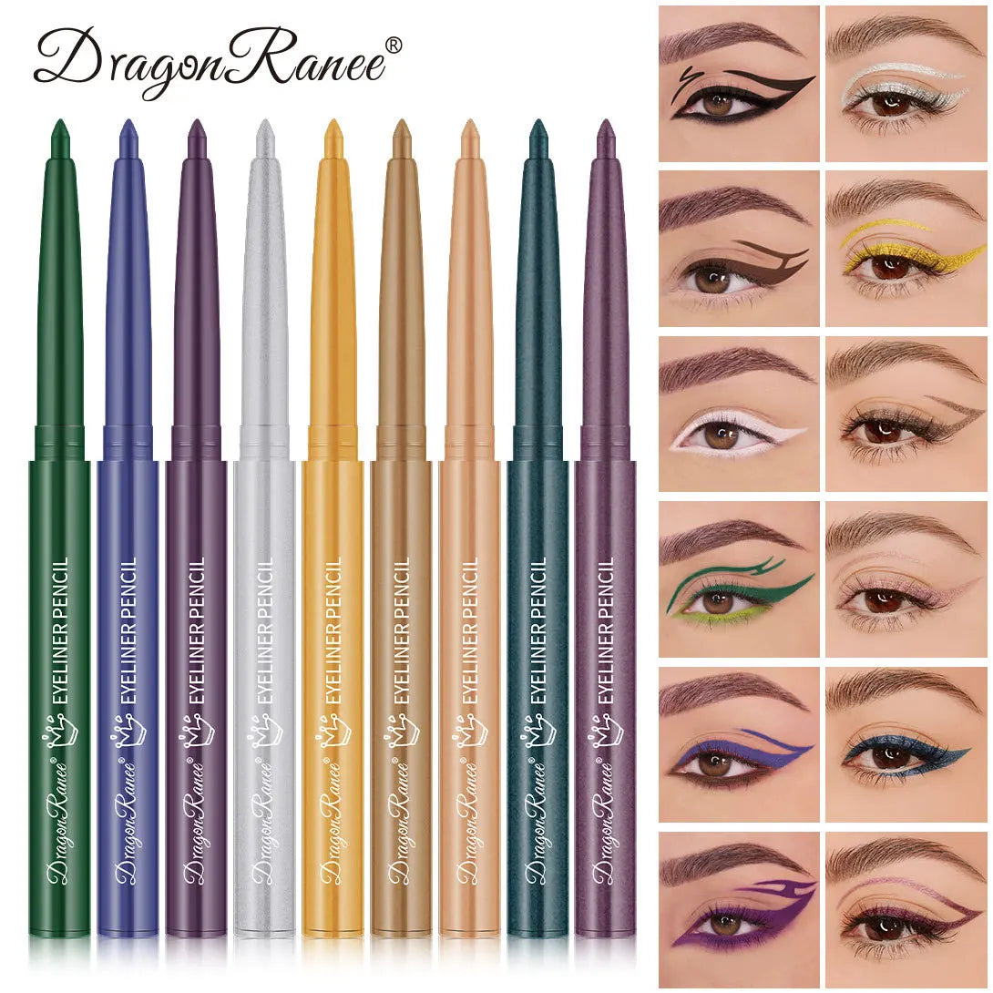 12 Color Matte Glitter Gel Eyeliner Pencil Waterproof Smudge-Proof Smooth Matte White Eyeliner Pen Long-Lasting Eye Liner Makeup