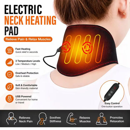 Winter Neck Shoulder Electric Neck Heating Pad Heating Pad for Neck and Shoulders 5 Temperature Modes Adjustable USB Heated Neck