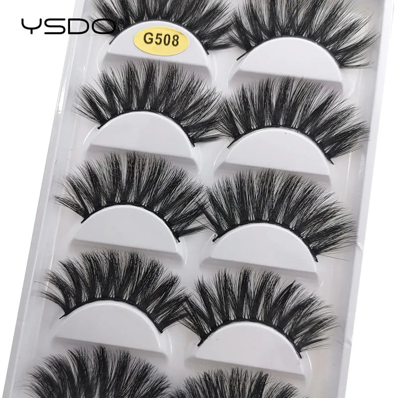 YSDO Eyelashes 3/5 Pairs Natural Long 3D Mink Lashes Fluffy Volume Mink False Eyelashes Cruelty Free Wispy Lashes Makeup Cilios