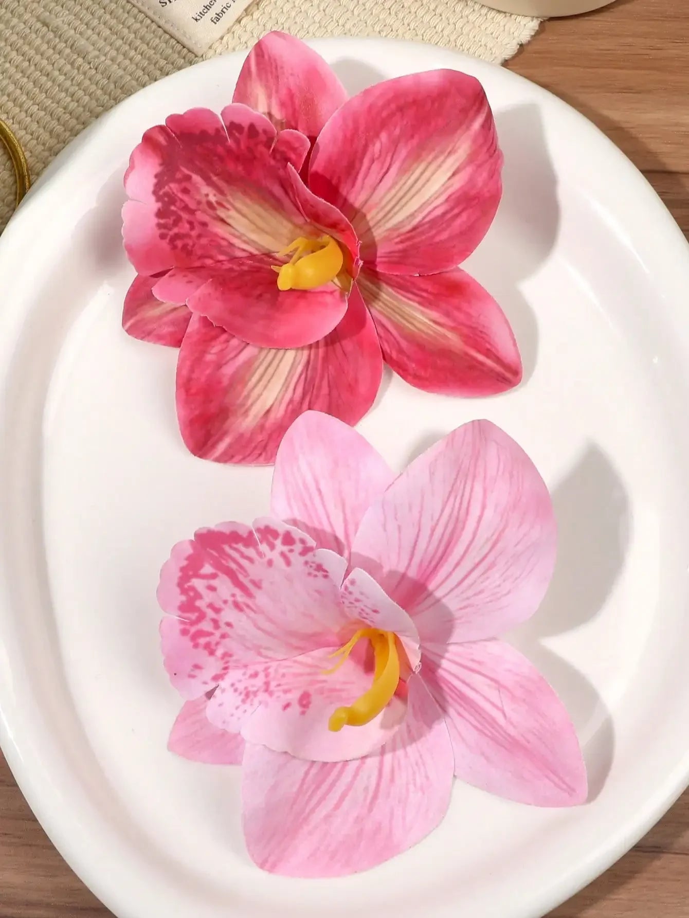 2pcs Boho Style Oversized Faux Flower Hair Clip Set, Elegant Beach Side-Bang Decor Headpieces Claw Clips Hair Claws Hair Barrettes, School Stuff, Pink Hair Clips, Vacation Outfits Woman, Girly, Hair Accessories, Valentines Ac