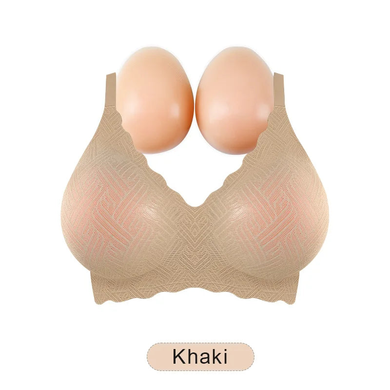 LERVANLA Artificial Silicone Breasts Forms Pads Fake Boobs Chest Women's Silicone Underwear Eexy Breast Padded Bra Becomes Big