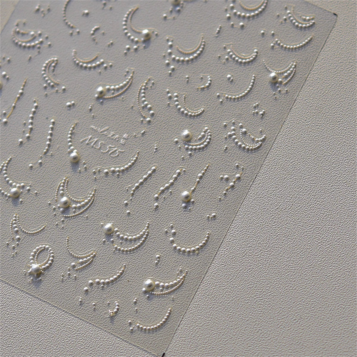 1pcs White 5D Pearl Lace Wave Lines Nail Art Stickers Elegant Exquisite Nail Decoration Decals DIY Self Adhesive Transfer Slider