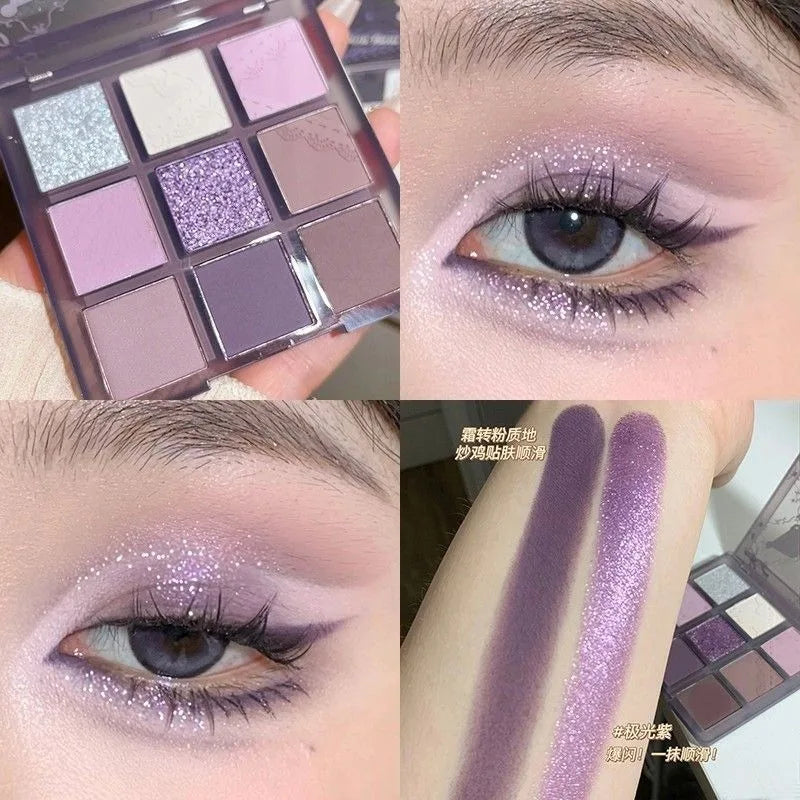 Oat Milk Coffee Earth Tone Eye Shadow Low-saturation Matte Highlight Powder Blusher Contouring Palette Nine-color Eye Shadow
