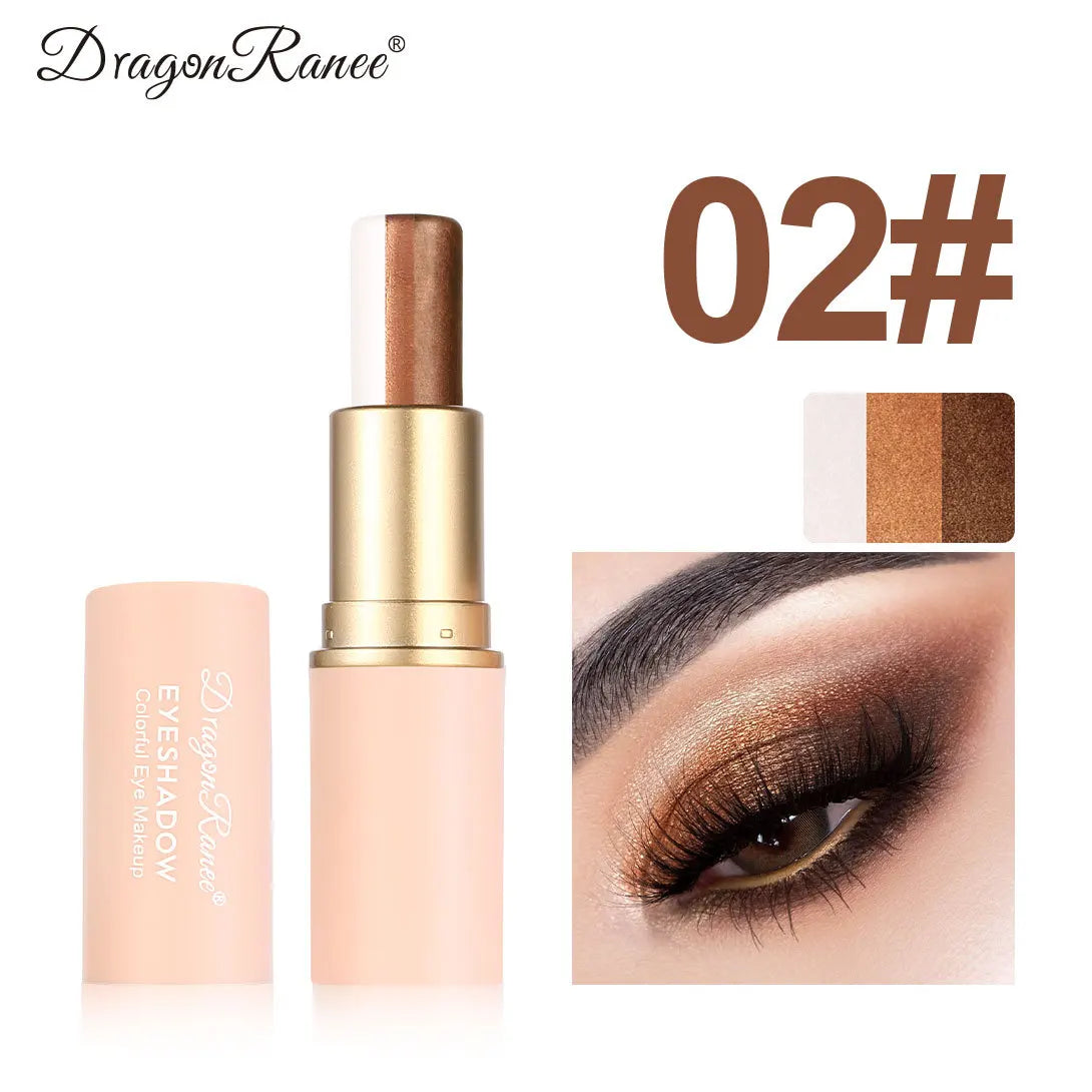 3-color Pearly Eyeshadow Stick Waterproof Metallic Glitter Eye Shadow High Pigmented Shimmer Eyeshadow Highlighter Makeup Stick