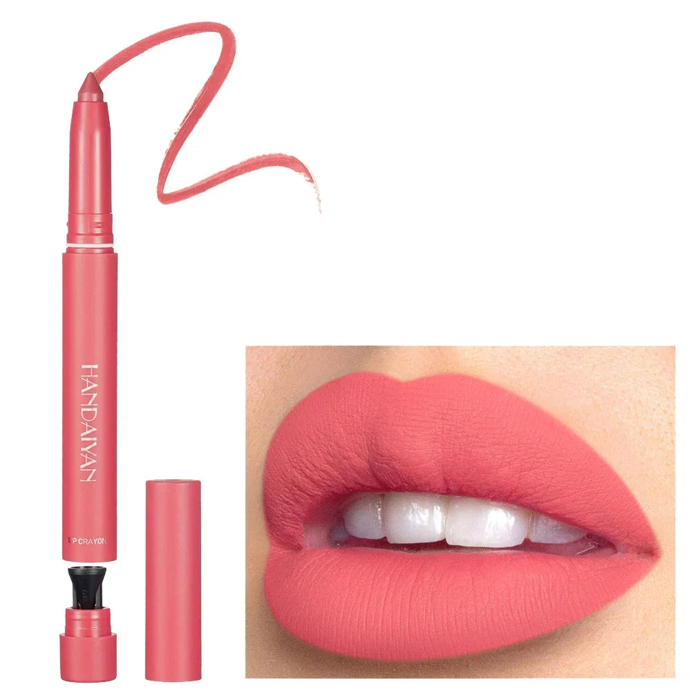 12 Colors Velvet Matte Lipsticks Waterproof Long Lasting Nude 2 IN 1 Stick on-Stick Cup Lips Makeup Tint Pen Daily Makeup Tools