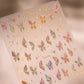 Shiny Jelly Butterfly Charming Golden Gradient Bowknot 5D Self Adhesive Nail Art Sticker Flower Petal Rhinestone Manicure Decals