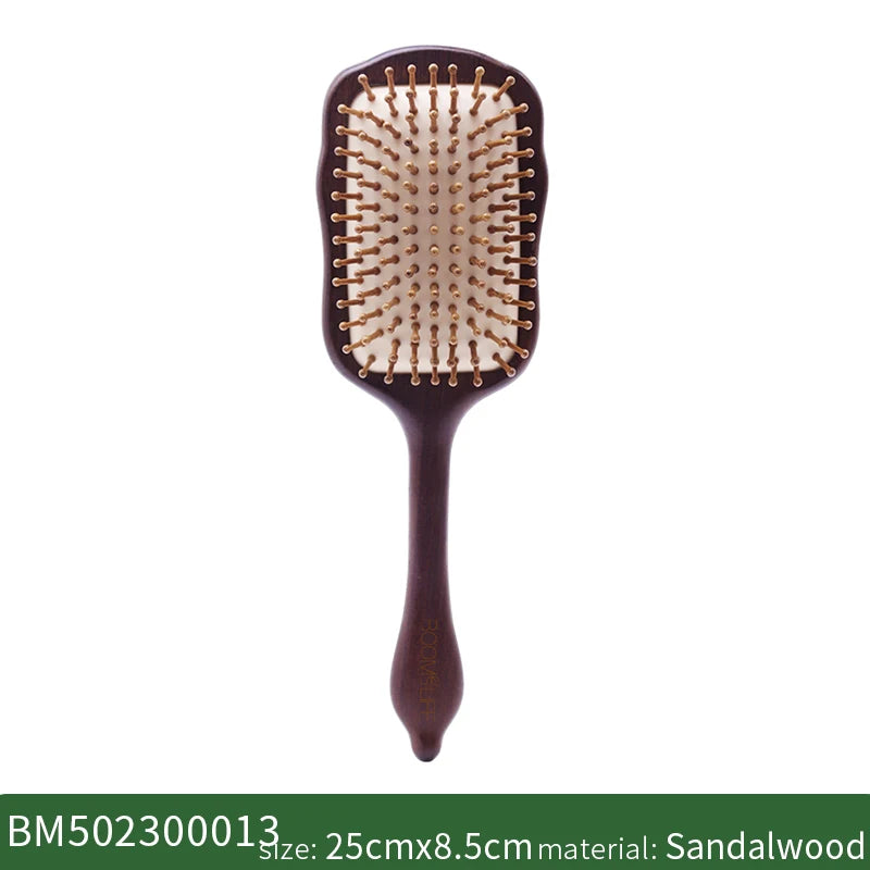Detangling Hair Brush Women Custom Name Sandalwood HairBrush Wide Tooth Paddle Hairbrush Wood Comb for Hair Massage Scalp Brush