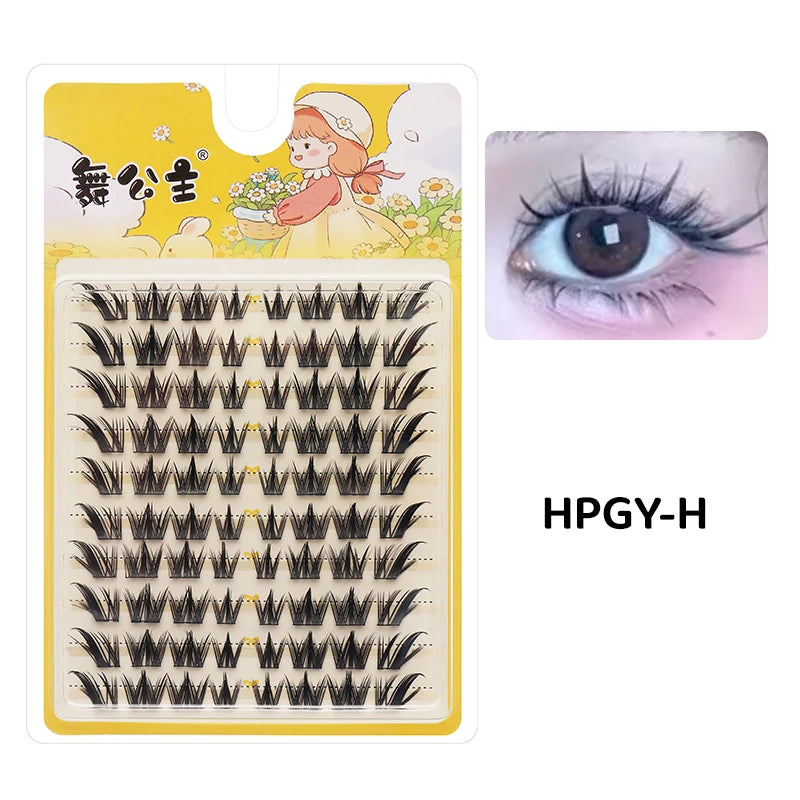 DINGSEN 10 rows Individual Eyelashes Wholesale 10-12mm Cluster Lashes Natural Anime False Kake Eyelashes Extension Makeup