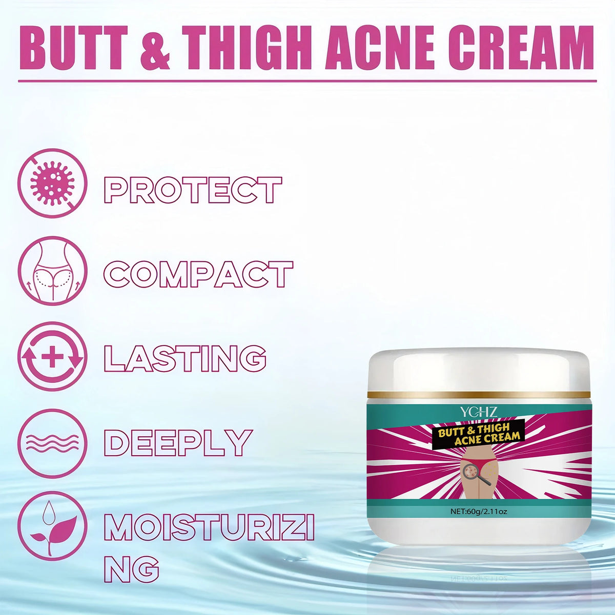 Firming Butt Cream, Sexy Butt Massage Cream, Reduces Unevenness, Light Beige Firming Lines, Creates Smooth and Beautiful Buttocks, Butt Lifting Massage Cream, Moisturizing and Nourishing, Gentle Absorption, Suitable for All S