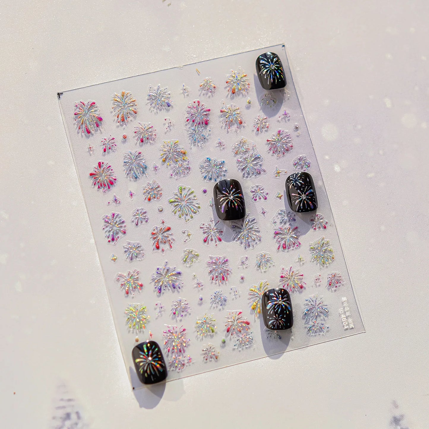 1 piece 5D color crystal star nail stickers high quality love shiny silver hollow smear rainbow flower jelly design nail sticker