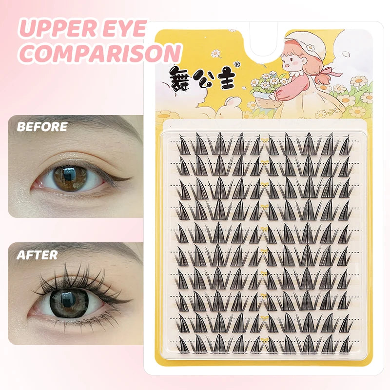 DINGSEN 10 rows Individual Eyelashes Wholesale 10-12mm Cluster Lashes Natural Anime False Kake Eyelashes Extension Makeup