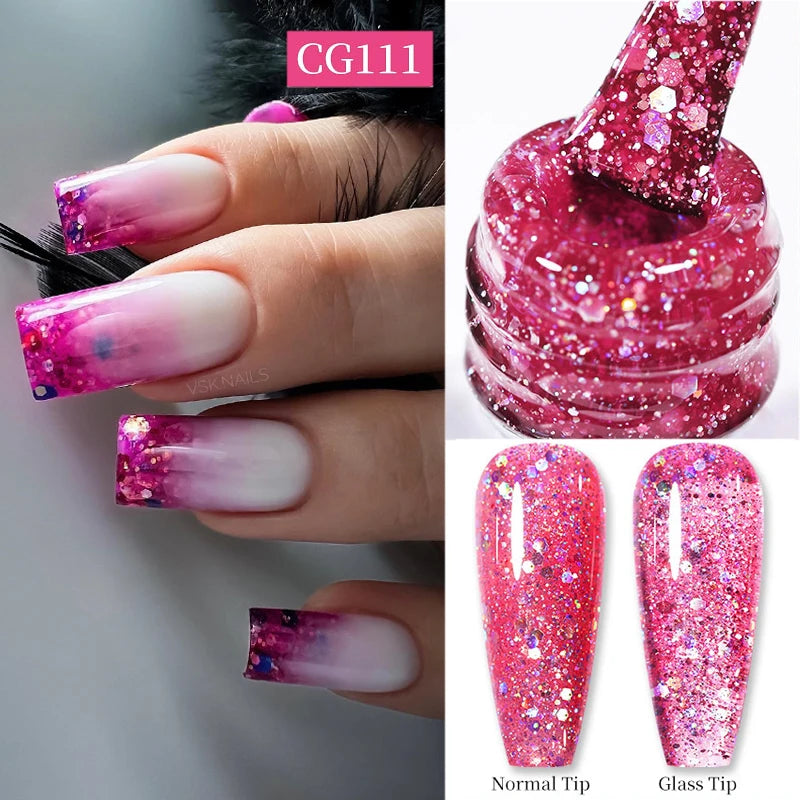 BORN PRETTY 10ml Sparkling Glitter Reflective Gel Nail Polish Sparkly Holo Shiny Pink Silver Black Gel Nail Art Salon Varnish