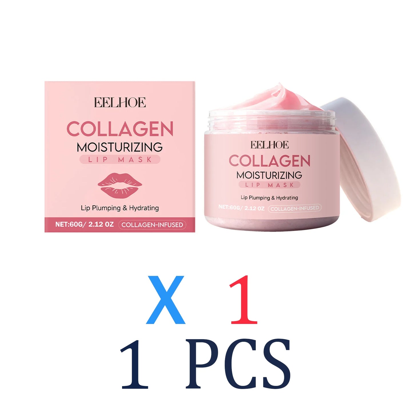 Collagen Lip Mask 60g Overnight Lip Treatment for Dry Chapped Lips Hydrating Lip Care Lip Balm Moisturizing Barrier Protection