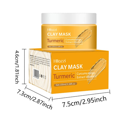 Turmeric  Clay Mask Deep Cleansing Facial Improves Dark Spots Acne Hydrating Skin Care Tightens Skin Evens Skin Tone