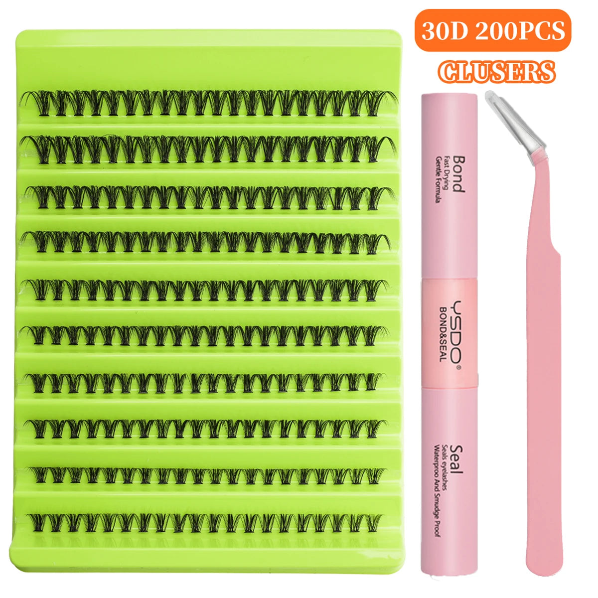 8-16MM Individual Cluster Lashes Set Natural Faux Mink Lashes Reusable DIY Tray Lash Extension Thick Volume False Eyelashes Kit