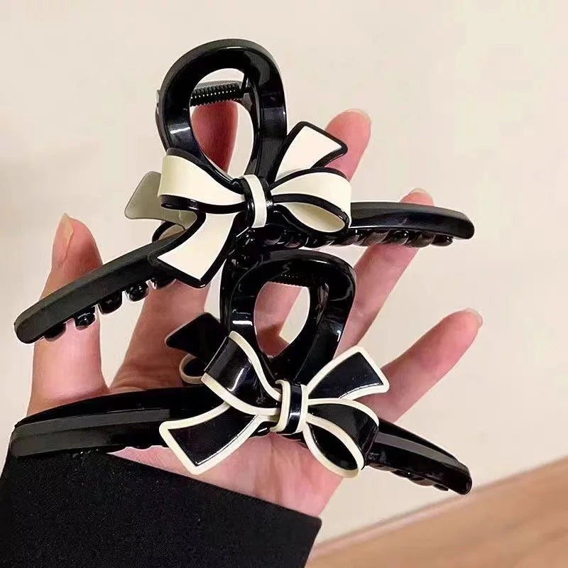 1PC/2PCS Elegant Bowknot Acetate Hair Clip, Light Luxury High-End Sense, Stylish Shark Clip for the Back of the Head