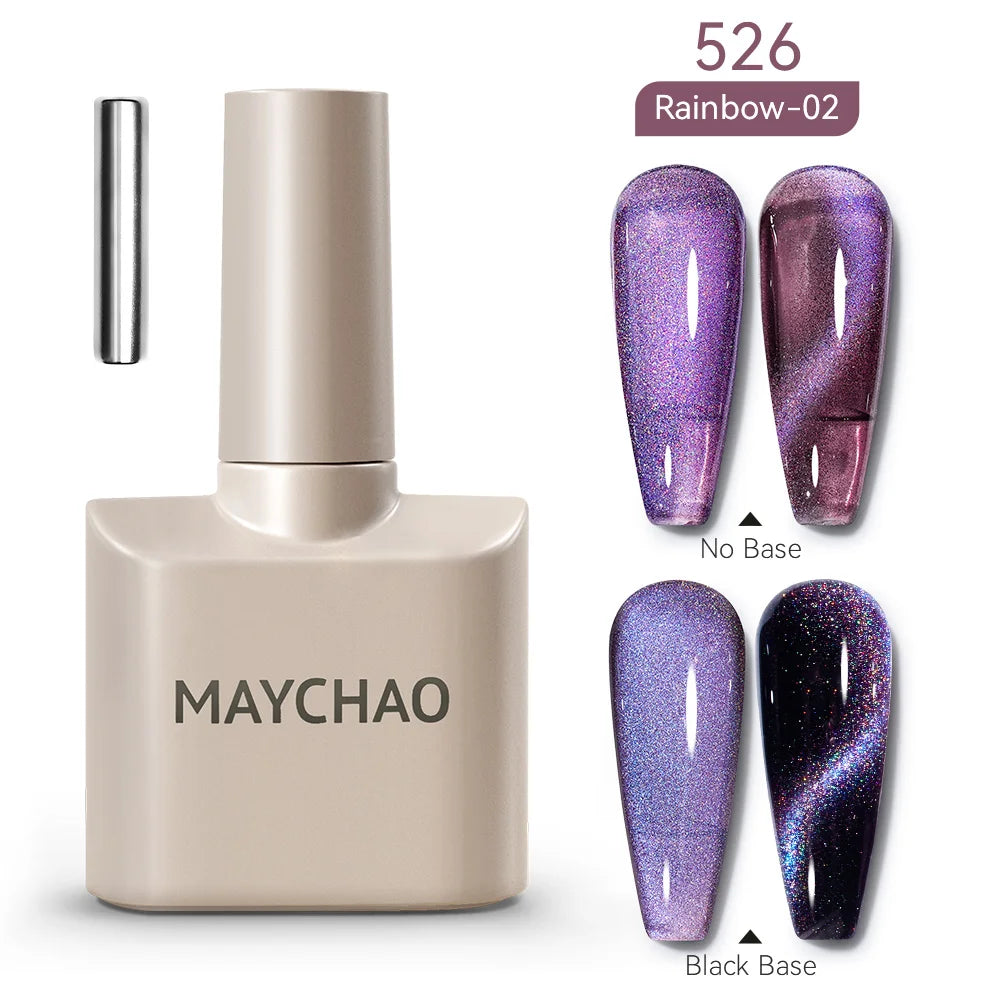 MAYCHAO 10ml Cat Magnetic Gel Nail Polish Cat Eye Glitter Effect Semi Permanent Soak Off UV Gel Varnish Manicure For Nail Art