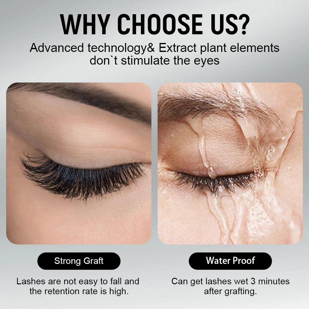 Gollee Eyelash Glue 0.5s Fast Dry Low Humidity Eyelashes Extension Glue Black Hypoallergenic Strong Lash Glue Waterproof Makeup
