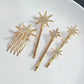 Wedding Bride Hair Clip Pins Set Metal Crystal Starburst Hairpins Luxury Bridal Hair Barrettes Fashion Hair Accessories