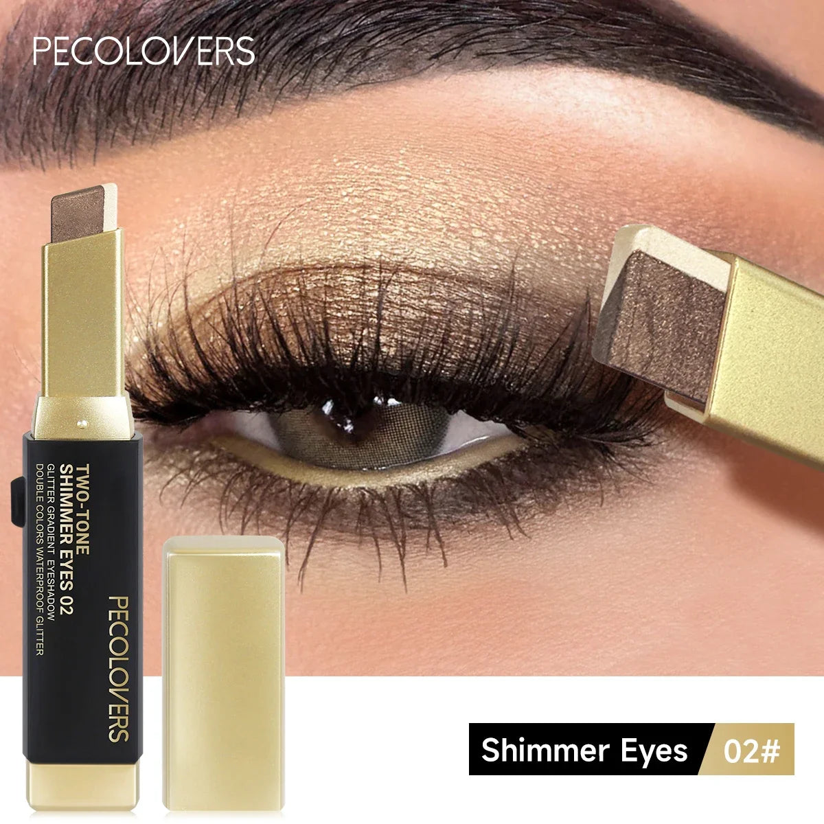 Double Color Eyeshadow Stick Highlight Shadow Stick Eye Makeup Waterproof Lasting Shimmer Metallic Eyeshadow Makeup