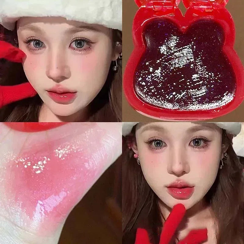 Water Light Cream Blush Matte Multi-purpose Highlight Cream Cute Rabbit Shape Blusher Pink Purple Cheek Tint Makeup Rouge Cream