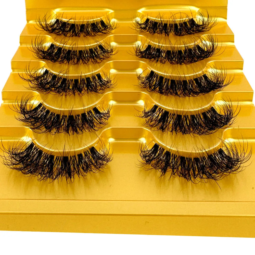 5pairs Mink Eyelashes Invisible Band Lash Extension Natural False Eyelashes Cross Cluster Fairy 3D Faux Big Eye Long Fake Lashes