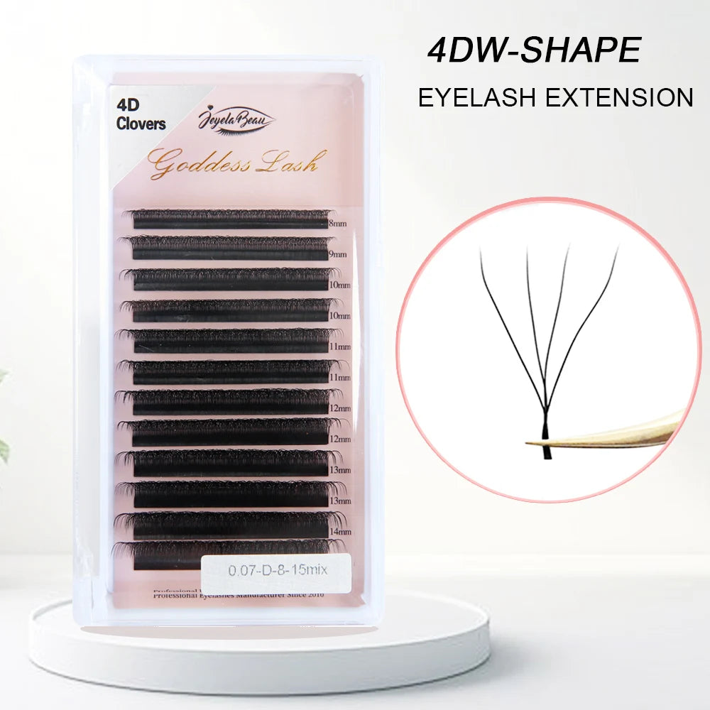 Goddess 3D/4D/5D/6D/7D/8D W Shape Lashes 4D Premade Fan Lash Extensions 0.07 C/D Curl Natural Soft High Quality Individual Lashe