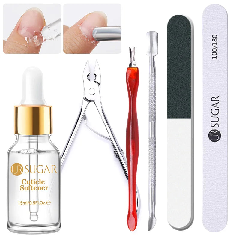 UR SUGAR 15ml GEL Cuticle Remover Gentle Nail Cuticle Oil Softener Liquid Nail Art Treatment Manicure Repair Care Tools Kit