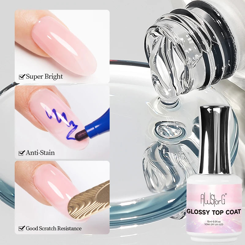 AWStorG 15ml 8 In 1 Reinforcement Gel Nail Gel Multifunctional Clear Gel Nail Polish Nail Strengthener Gel Nail Extension Hard