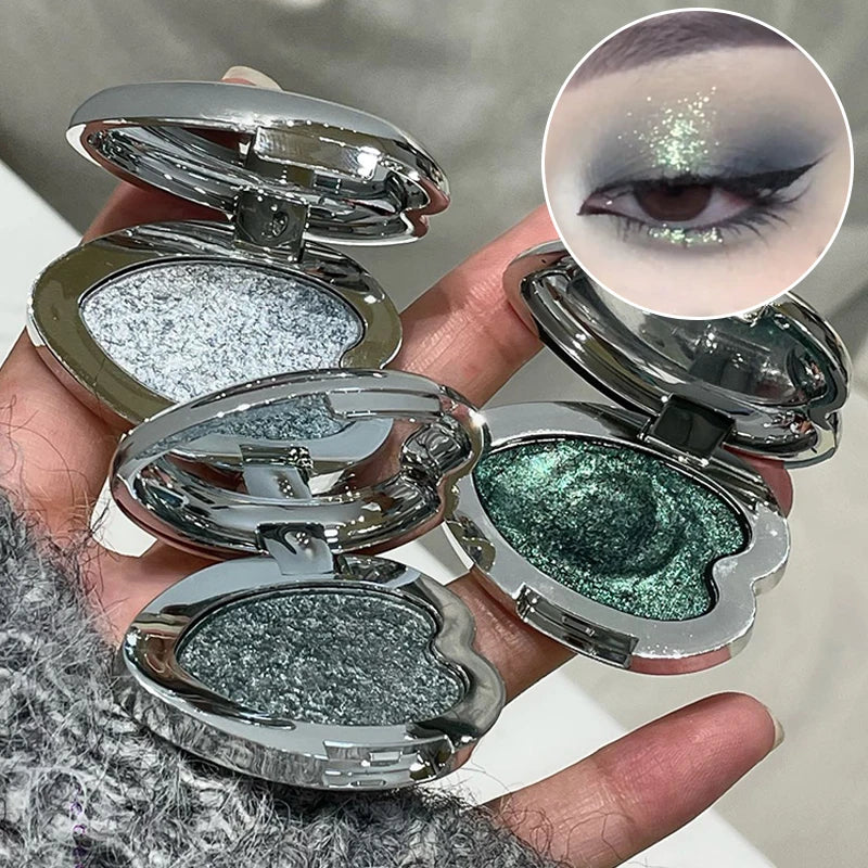 Chameleon Smoked Blue Eyeshadow Monochrome Diamond Highlighter Contouring Palette Fine Flash Brighten Metallic Eye Shadow Makeup