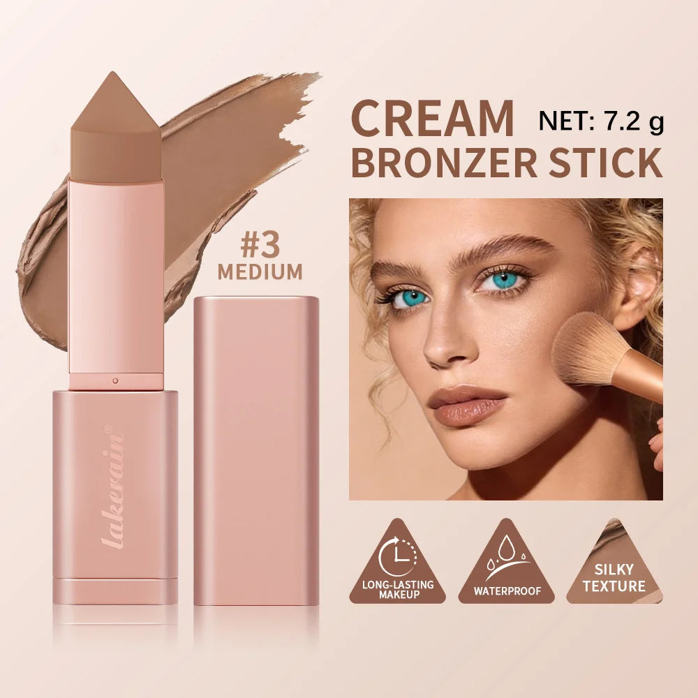 3D Bronzer Contour Stick Face Makeup Lasting Smooth Contour Bronzing & Contouring 2 IN 1 Creamy Bronze Stick Cosmetics 5 Colors