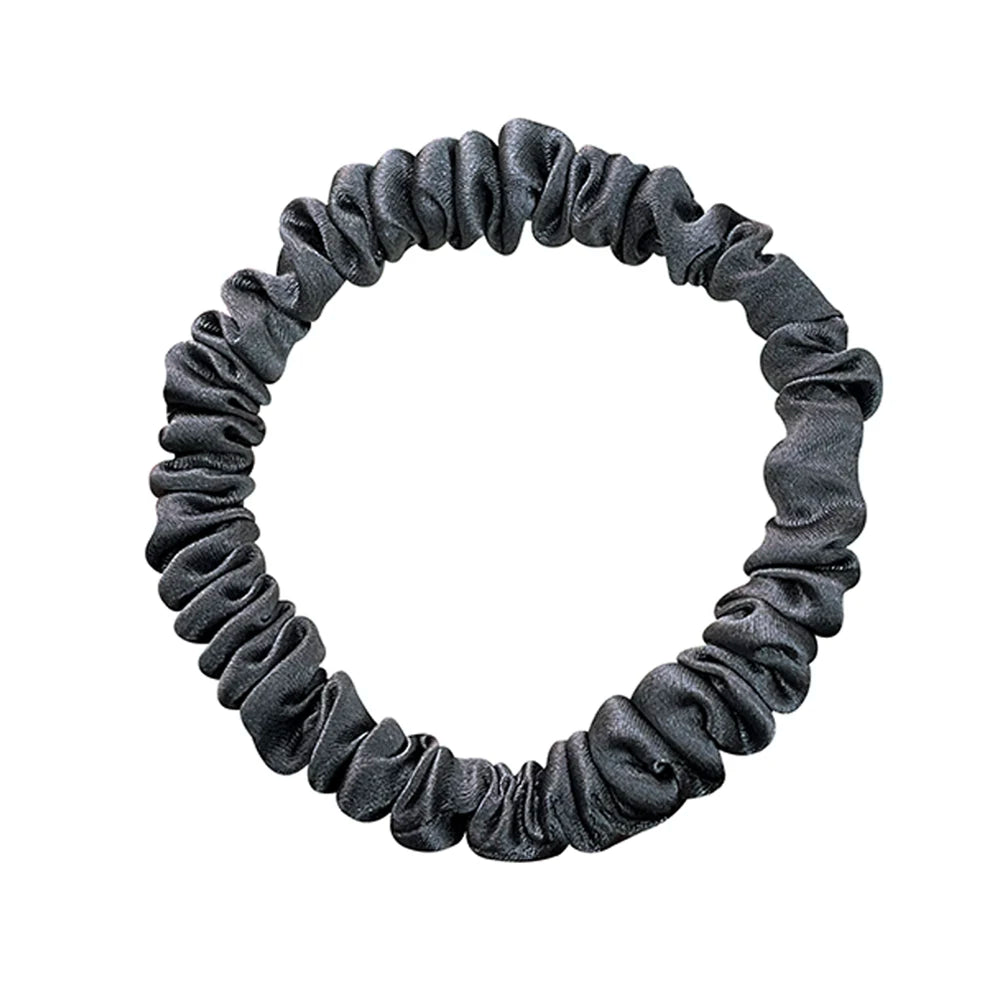 100% Real Mulberry Silk Skinnies Scrunchies Hair Bands Ties Gum Elastics Ponytail Holders No Damage for Women Girls 22 Momme 1CM