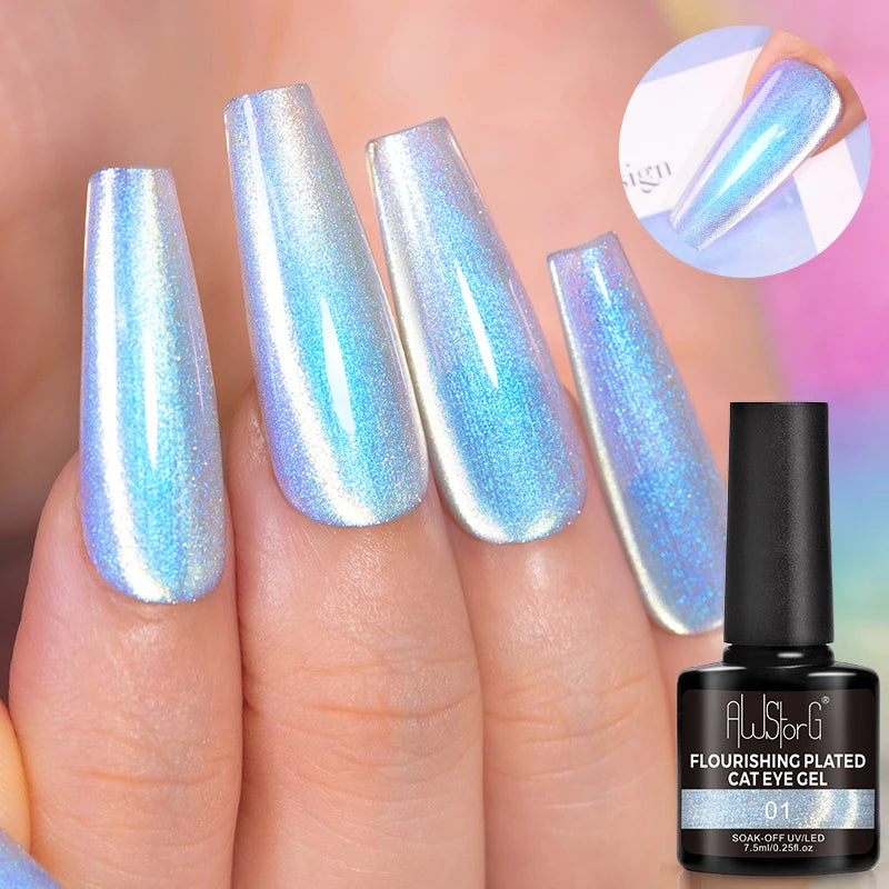 7.5ML Pink Blue Nail Gel Cat eye Semi Permanent Nail Art Soaking UV LED Nail Salon DIY Nail Salon Gel For Autumn And Winter