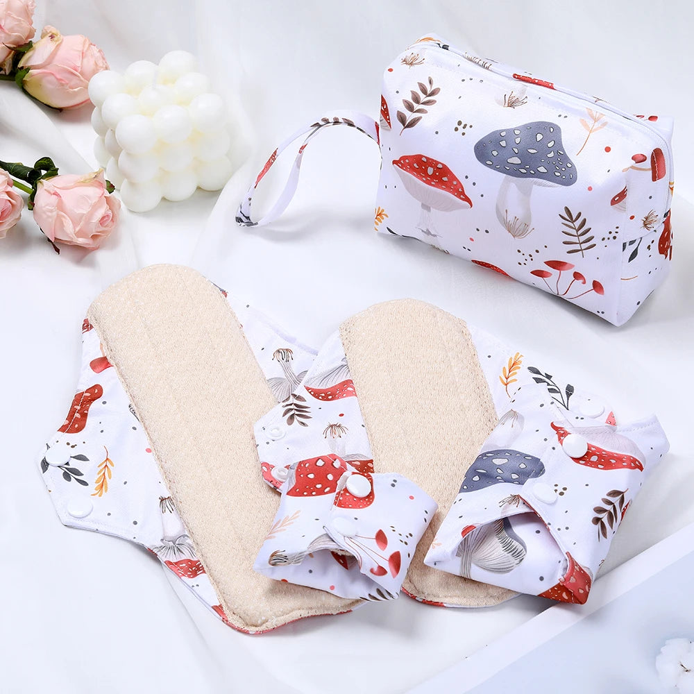 New Colourful Cotton Sanitary Pads Set Washable Menstrual Pads Reusable Nursing Pad Ladies Bratehable Cloth Menstruation Gift