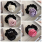 Sweet Flower Rose Hair Rope Hair Tie Scrunchies Silk Satin Hair Rope Korean Style Headwear Elastic Hair Band Ponytail Holder