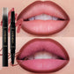 2 In 1 Matte Lipstick Pencil Double Head Lip Liner Pen Red Nude Long Lasting Waterproof Lady Charming Lip Pencil Makeup Tools