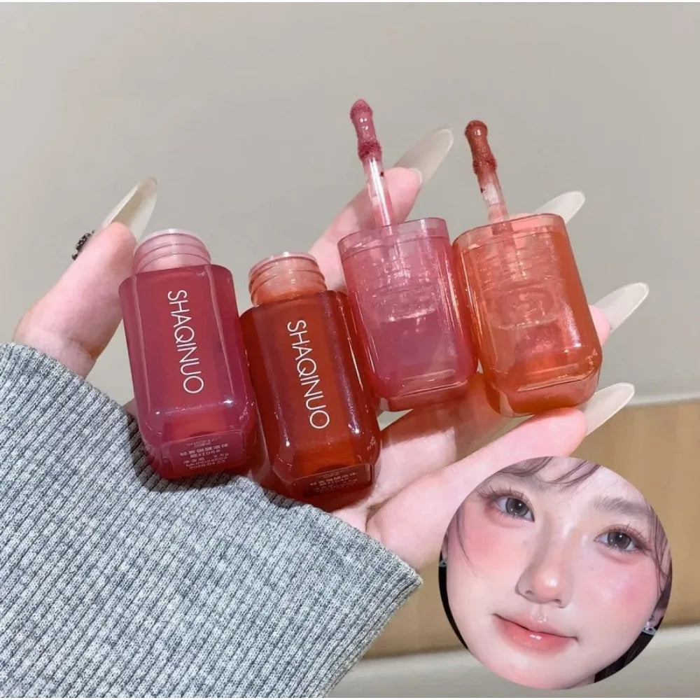 Monochrome Liquid Blusher Waterproof Moisturizing Highlight Beauty Purple Lip Cheek Dual-use Matte Natural Rouge Face Makeup