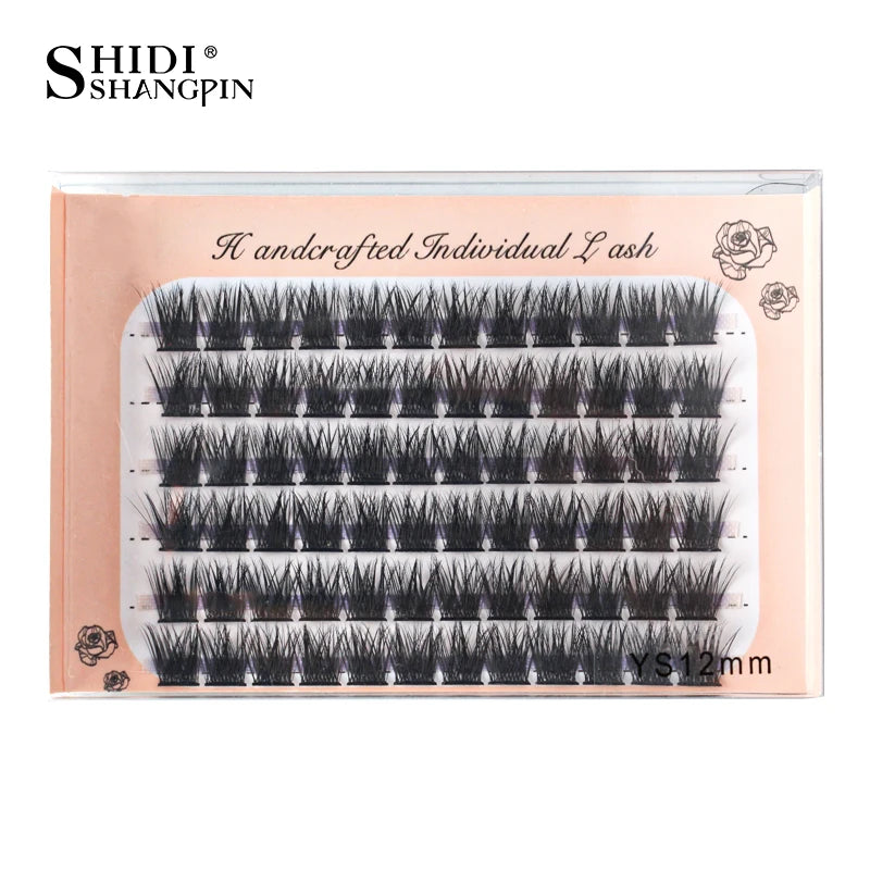 6 Rows 72 Cluster Individual False Lashes 10/12/14 mm Wispy Fluffy Fake Eyelashes Makeup Tools Eyelash Extension Tools Cilios