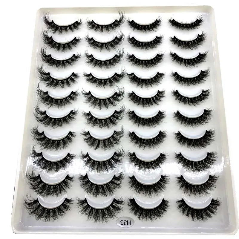 2023 New 20 pairs natural long 3D mink false eyelashes fake lashes makeup kit Mink Lashes extension eye lashes short eyelashes