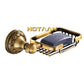 Solid Aluminum Wall-Mounted Antique Brass Soap Basket – Stylish Bathroom Soap Dish Holder for Modern or Vintage Bathrooms