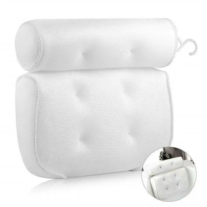 Bath Pillow Bathtub Pillow, Luxury Bath Pillows for Tub Neck and Back Support, Bath Tub Pillow Headrest with Soft 4D Mesh
