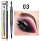CmaaDu 2 in 1 Small Thin Long Tip Double Head Ultra-fine Eyebrow Pencil Waterproof Lasting Eyebrow Enhancers with Eye Brow Brush