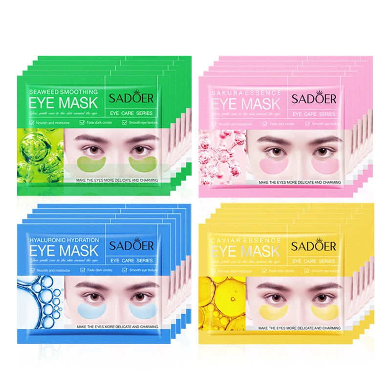 5/10/20 Pairs SADOER Crystal Collagen Eye Mask Anti Dark Circles Removal Eyes Bags Moisturizing Eye Patches for Eyes Skin Care